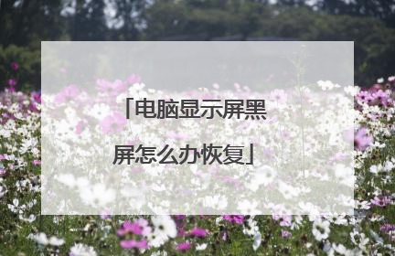 电脑显示屏黑屏怎么办恢复