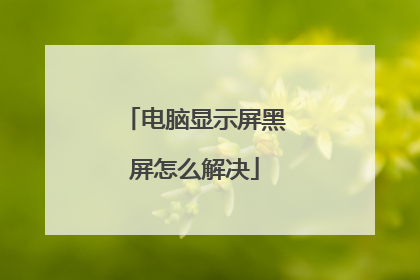 电脑显示屏黑屏怎么解决