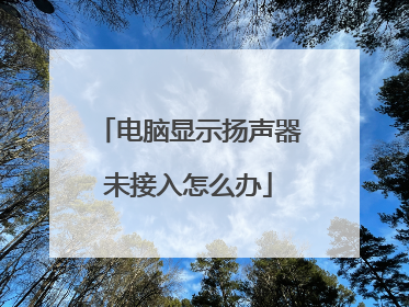 电脑显示扬声器未接入怎么办