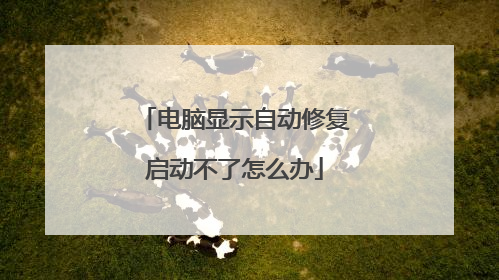 电脑显示自动修复启动不了怎么办