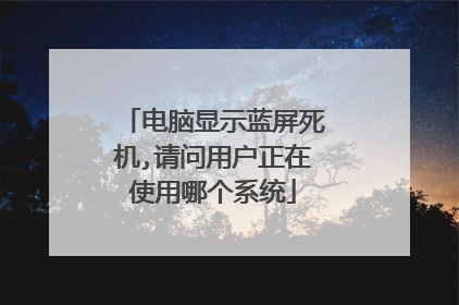 电脑显示蓝屏死机,请问用户正在使用哪个系统