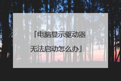 电脑显示驱动器无法启动怎么办