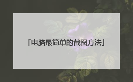 电脑最简单的截图方法