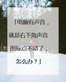 电脑有声音,就是右下角声音图标点不动了,怎么办?