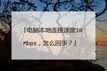电脑本地连接速度10Mbps,怎么回事?