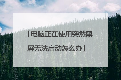 电脑正在使用突然黑屏无法启动怎么办