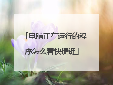 电脑正在运行的程序怎么看快捷键