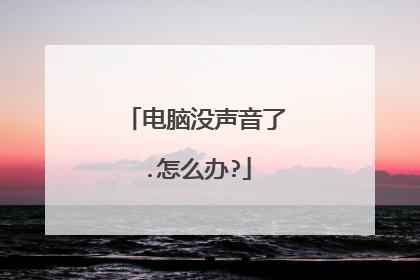 电脑没声音了.怎么办?