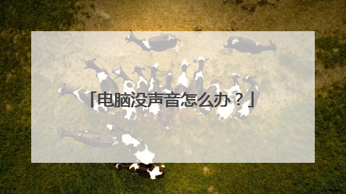 电脑没声音怎么办?