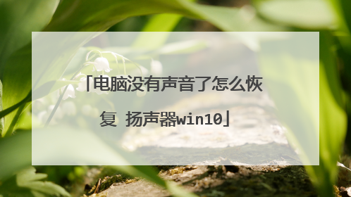 电脑没有声音了怎么恢复 扬声器win10