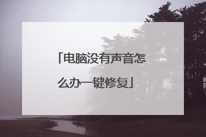 电脑没有声音怎么办一键修复