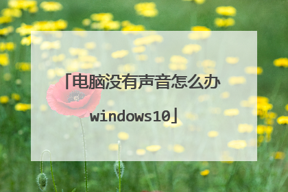 电脑没有声音怎么办windows10