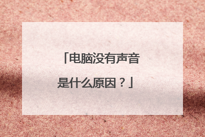 电脑没有声音是什么原因?