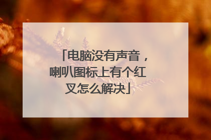 电脑没有声音,喇叭图标上有个红叉怎么解决