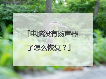 电脑没有扬声器了怎么恢复？
