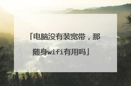 电脑没有装宽带,那随身wifi有用吗