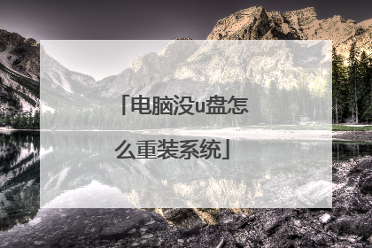 电脑没u盘怎么重装系统
