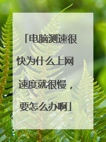 电脑测速很快为什么上网速度就很慢，要怎么办啊