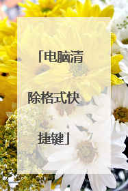 电脑清除格式快捷键