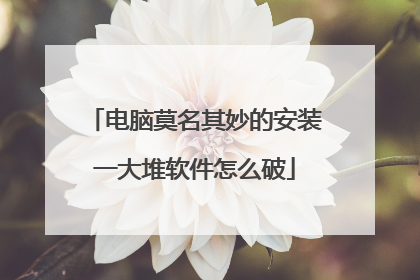 电脑莫名其妙的安装一大堆软件怎么破