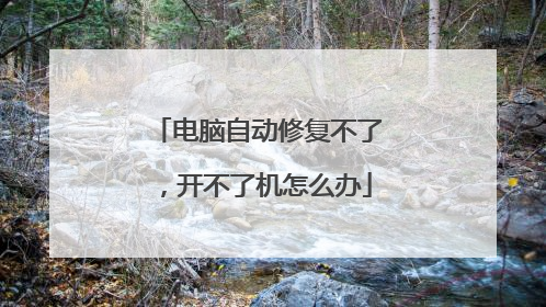电脑自动修复不了，开不了机怎么办