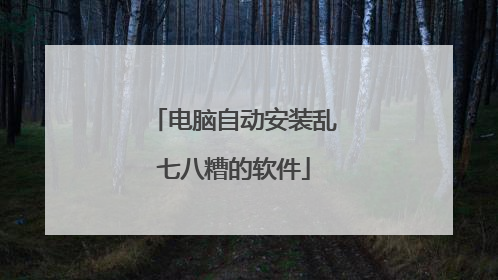 电脑自动安装乱七八糟的软件