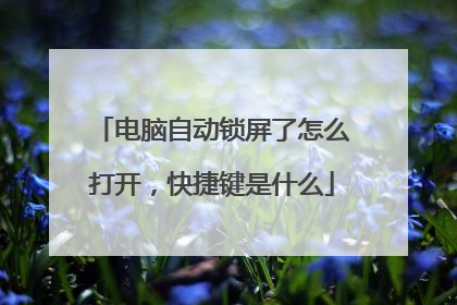 电脑自动锁屏了怎么打开，快捷键是什么