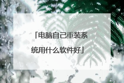 电脑自己重装系统用什么软件好