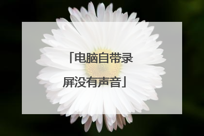电脑自带录屏没有声音