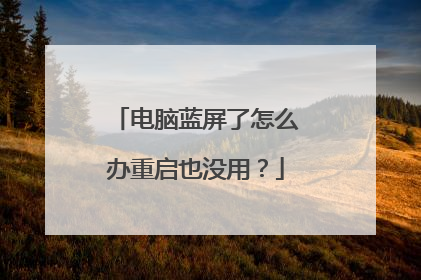 电脑蓝屏了怎么办重启也没用？