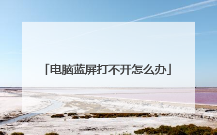 电脑蓝屏打不开怎么办
