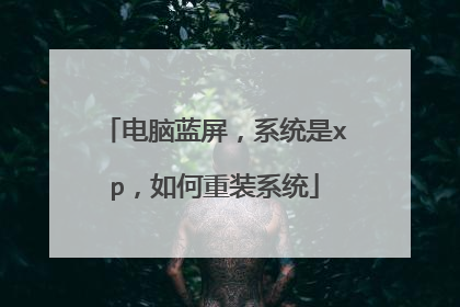电脑蓝屏,系统是xp,如何重装系统