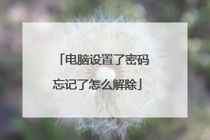 电脑设置了密码忘记了怎么解除