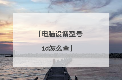 电脑设备型号id怎么查