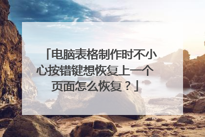 电脑表格制作时不小心按错键想恢复上一个页面怎么恢复?