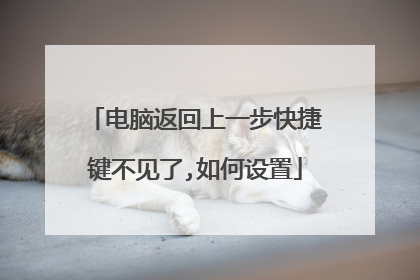 电脑返回上一步快捷键不见了,如何设置