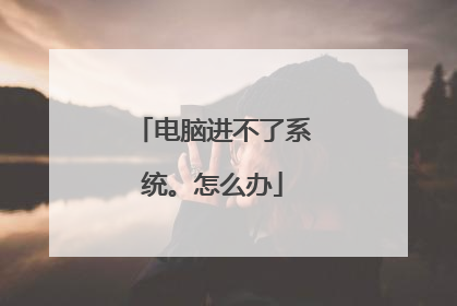 电脑进不了系统。怎么办