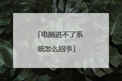 电脑进不了系统怎么回事