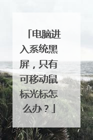 电脑进入系统黑屏，只有可移动鼠标光标怎么办？