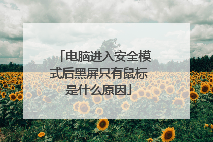 电脑进入安全模式后黑屏只有鼠标是什么原因