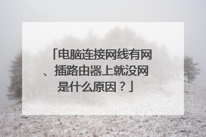 电脑连接网线有网、插路由器上就没网是什么原因?