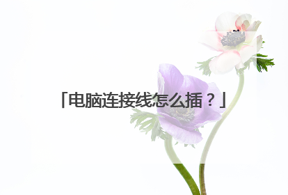 电脑连接线怎么插?