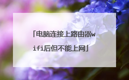 电脑连接上路由器wifi后但不能上网