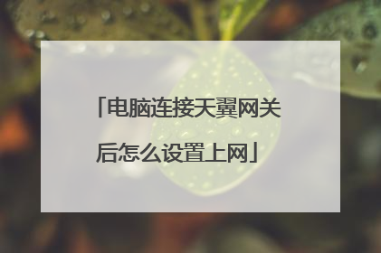 电脑连接天翼网关后怎么设置上网