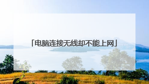 电脑连接无线却不能上网