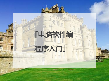 电脑软件编程序入门