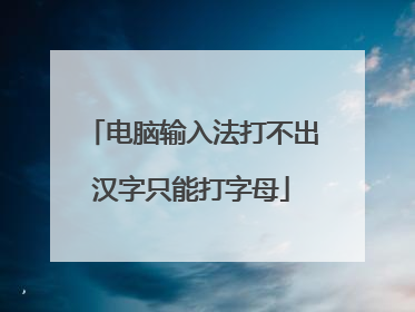 电脑输入法打不出汉字只能打字母