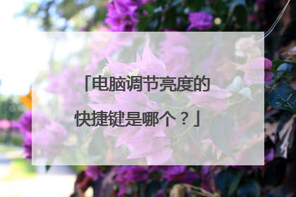 电脑调节亮度的快捷键是哪个?