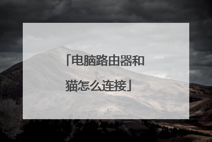 电脑路由器和猫怎么连接