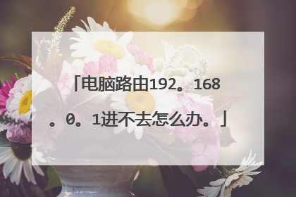 电脑路由192。168。0。1进不去怎么办。